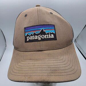 Patagonia P-6 Logo Adults Brown Trucker Hat Outdoors Camping Outdoors Casual